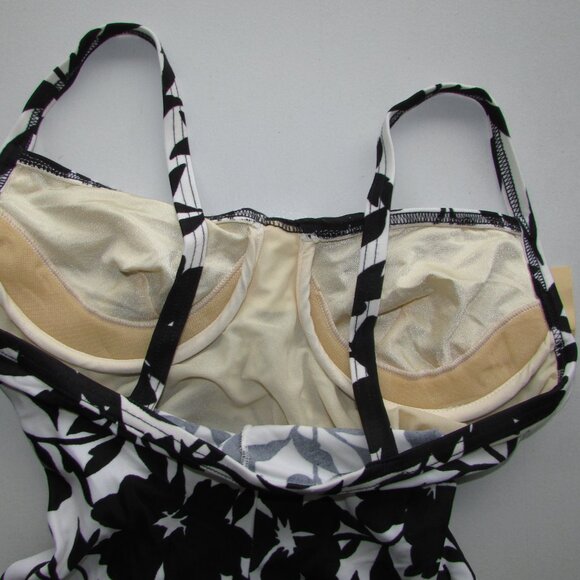 BODY ID Black Floral 1 Piece Swimsuit - Sz 8 - NEW - Picture 7 of 9